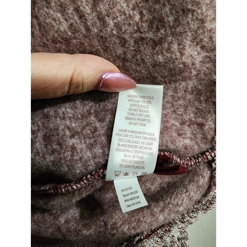 Stan‎ Herman Womens Marled Fleece Zip Front Jacket Burgundy Mock Neck M 5991253 - Picture 4 of 8